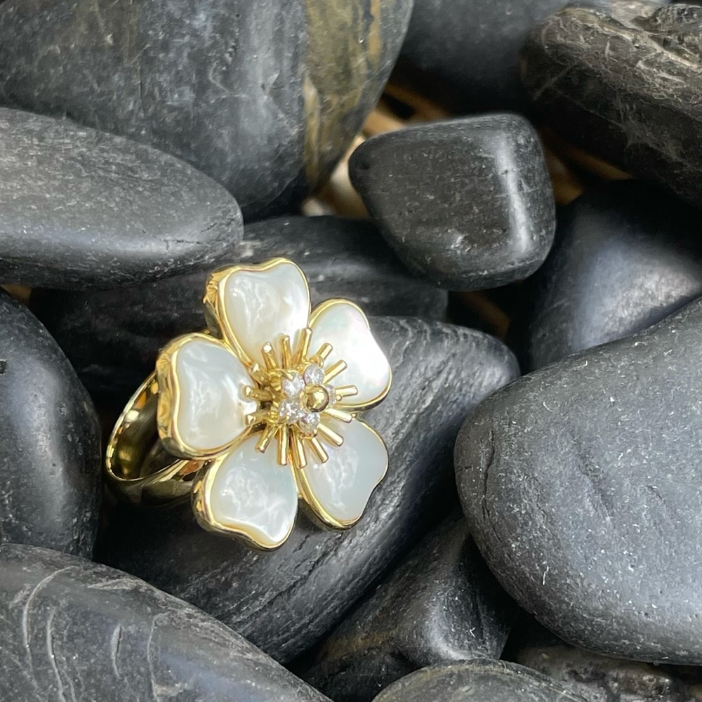 Pearl, Diamond & Gold Ring